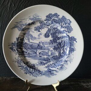 Vintage Enoch Wedgwood "Countryside" Blue and White Dinner Plate 10" England